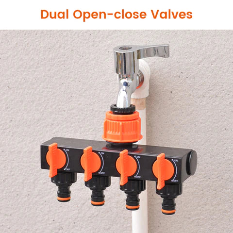 Garden Hose Pipe Splitter Water Connector Garden Tool Plastic Drip Irrigation 4 Way Tap Connector Irrigation Connection Device